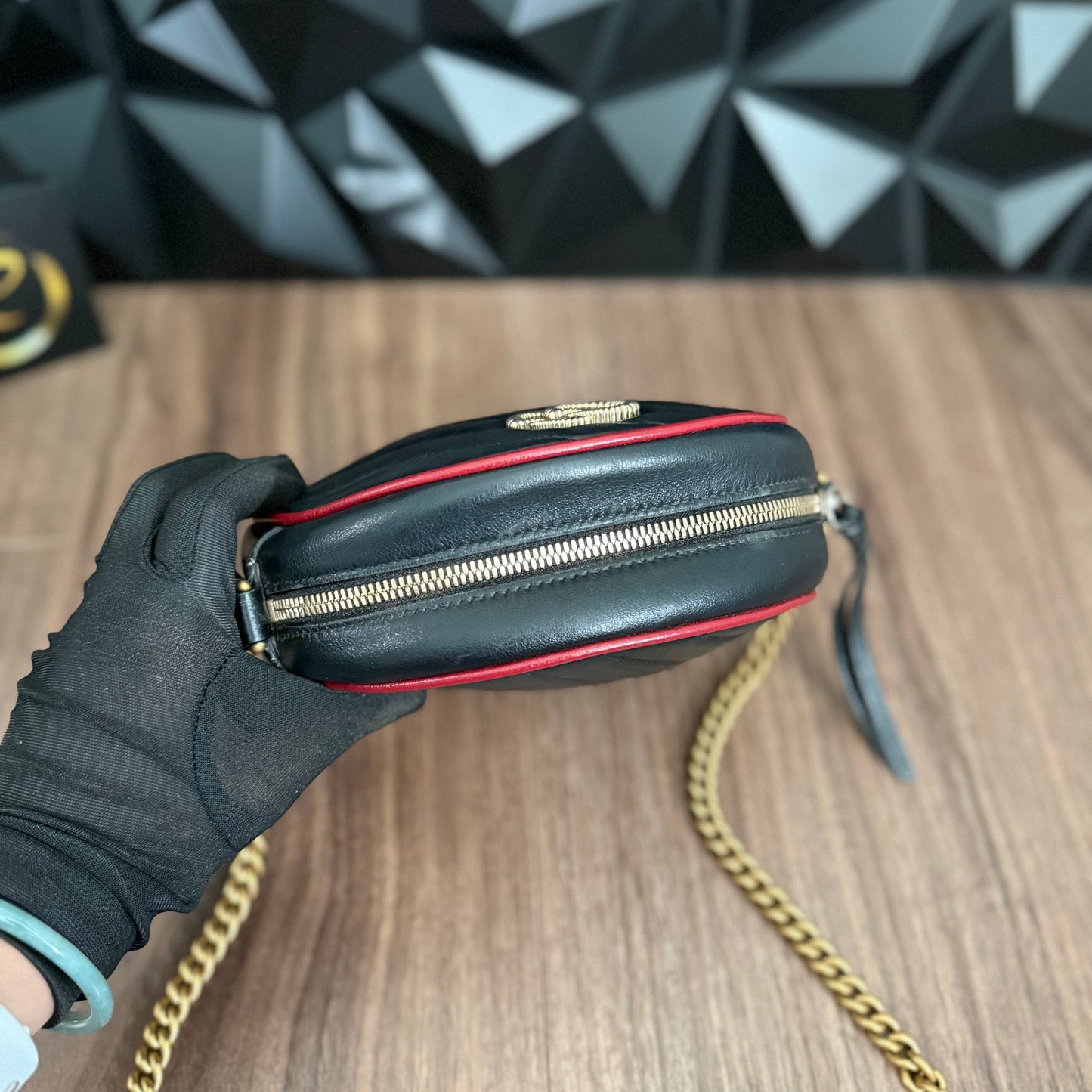 Gucci Marmont Mini Round Shoulder Bag (Matelassé leather)
