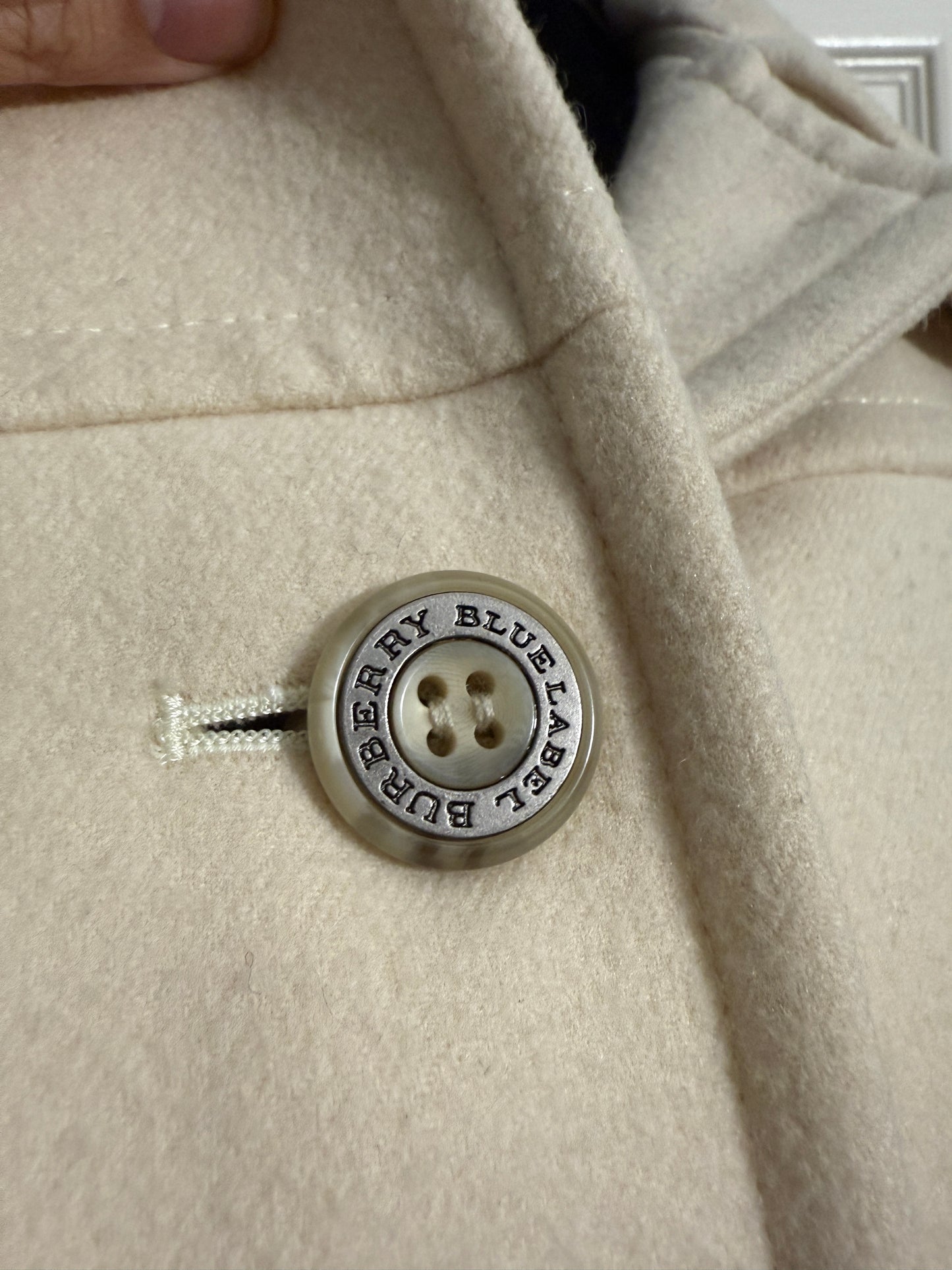 Burberry Blue Label Wool Trench Coat with Hoodie