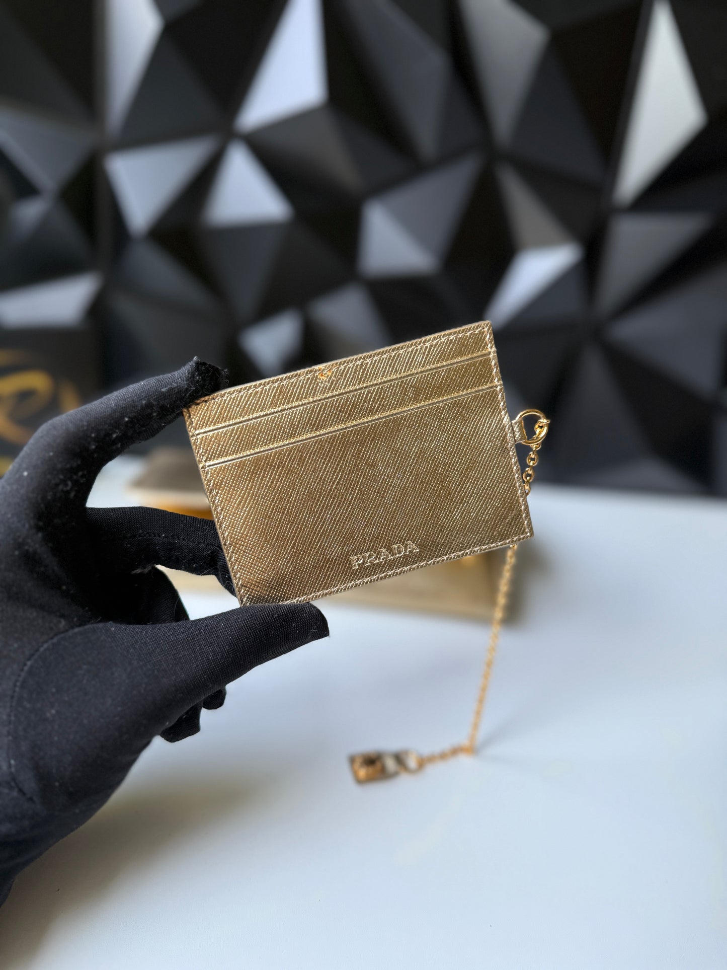 Prada Saffiano Leather Long Wallet – Gold