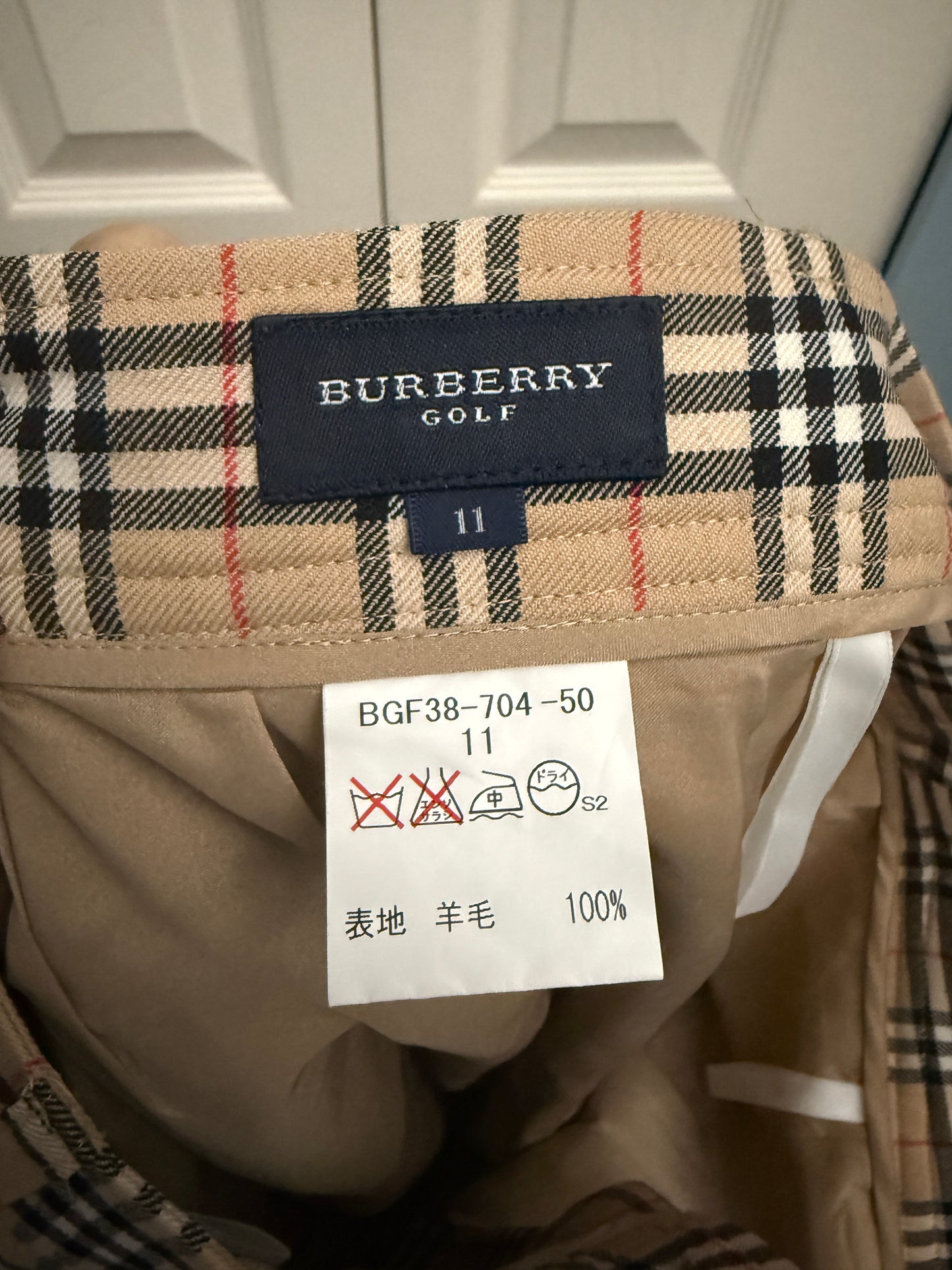 Burberry Gold Plaid Pants