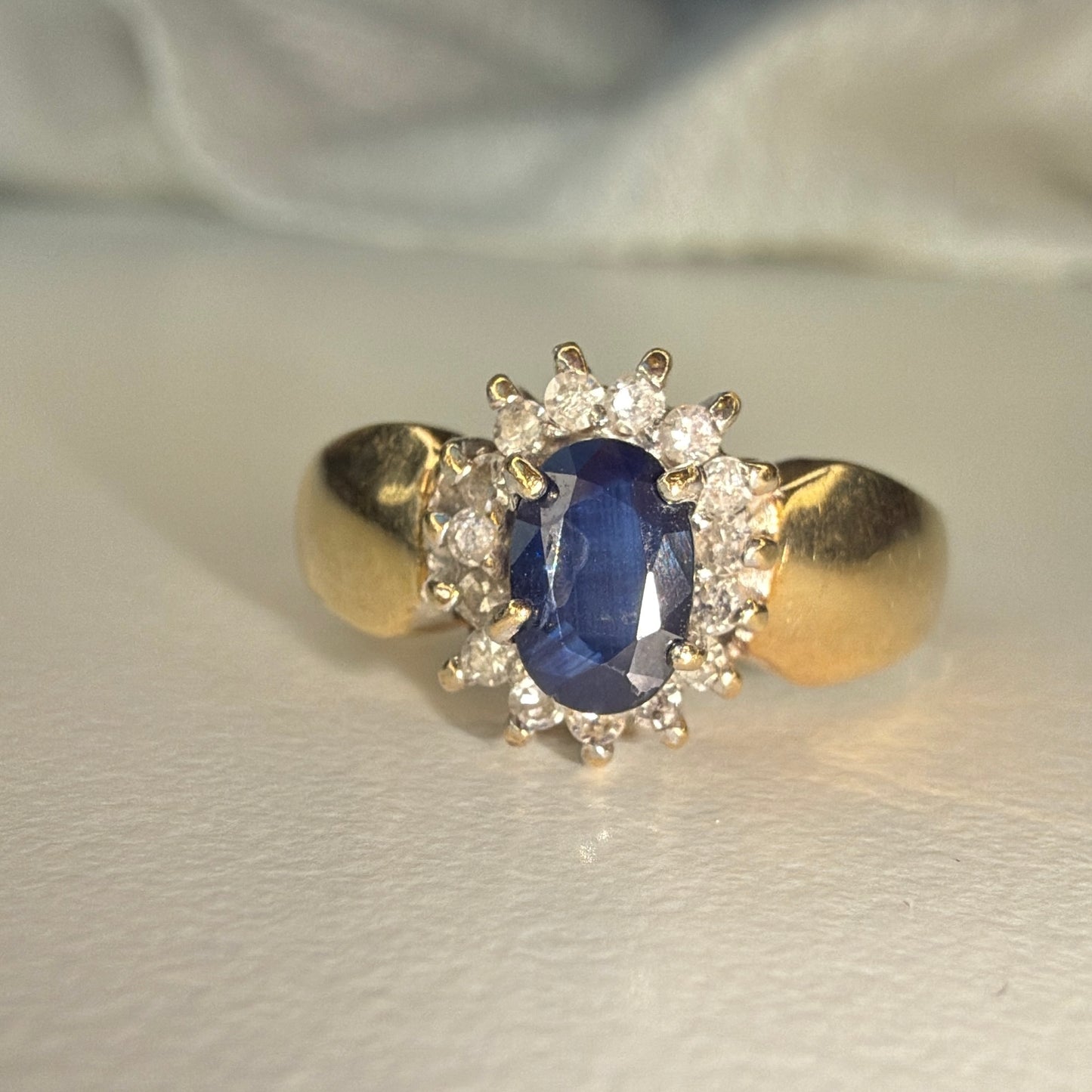 10k Sapphire & Diamond Ring