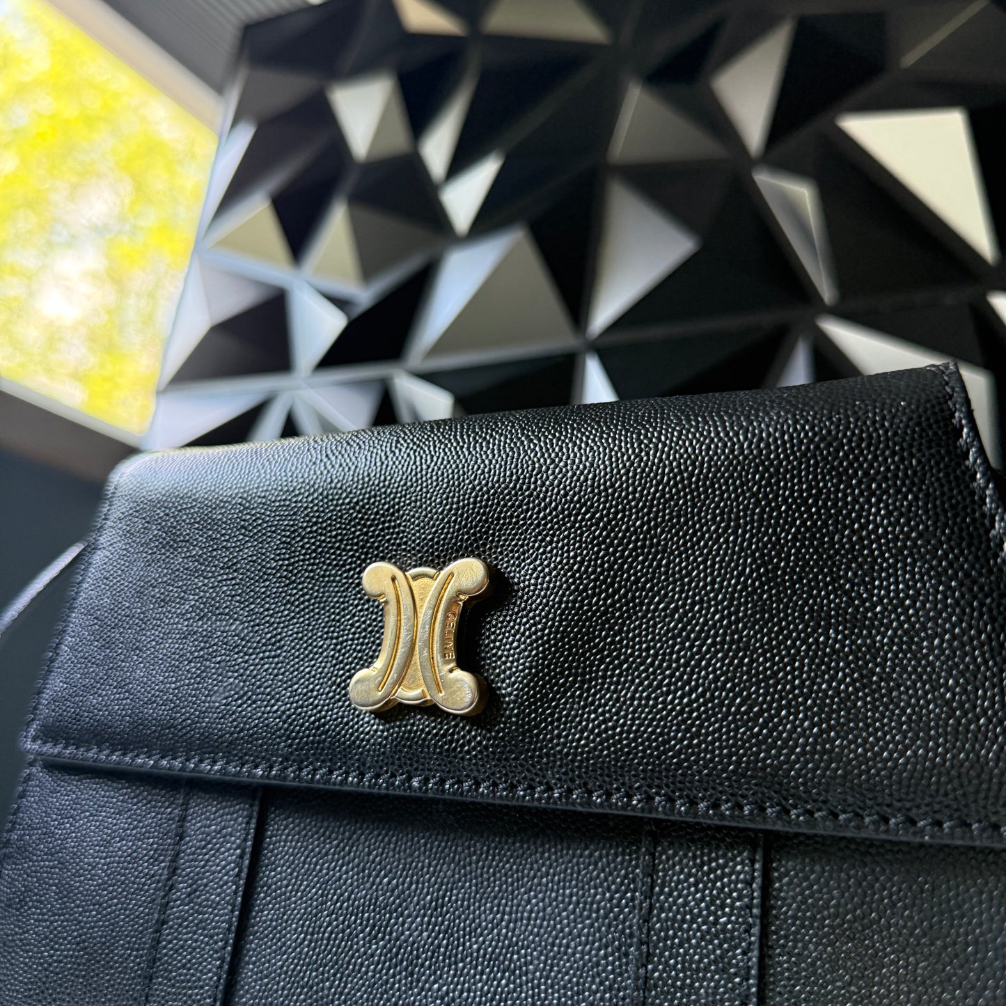 Vintage Celine Black Leather Bag