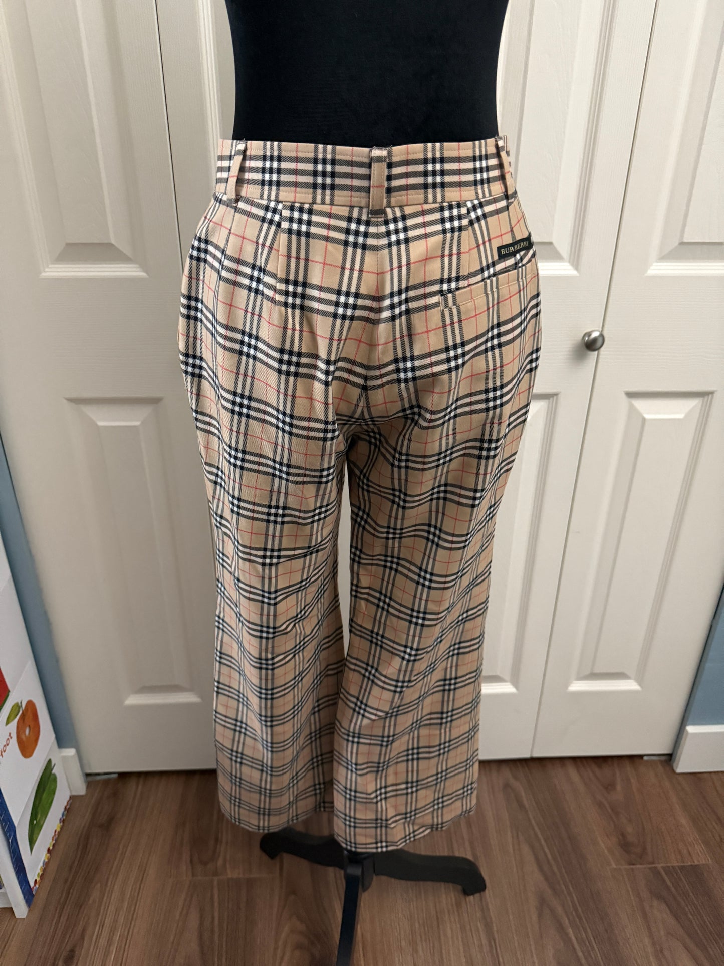 Burberry Gold Plaid Pants