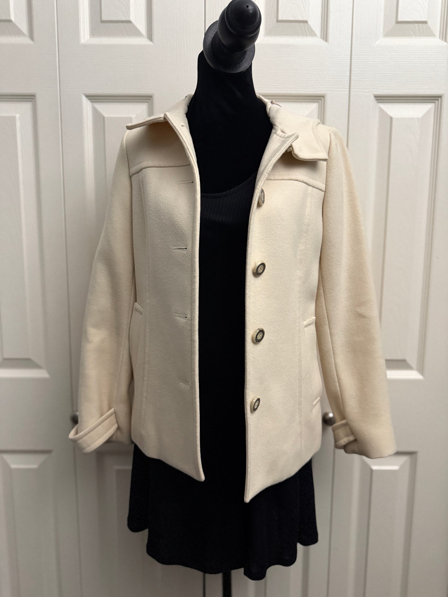 Burberry Blue Label Wool Trench Coat with Hoodie