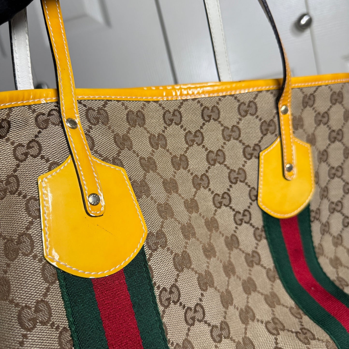 Gucci Sherry Line Canvas Tote Bag, Small