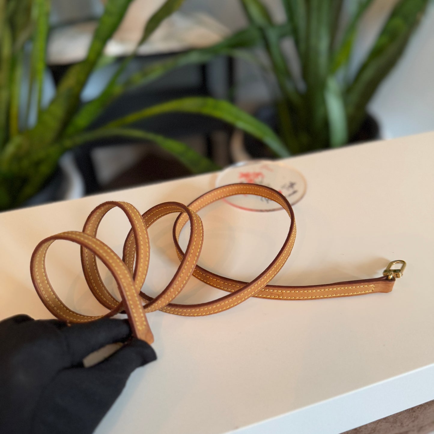 Louis Vuitton Pochette Accessoires w/ long vachetta strap