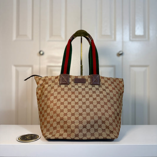 Gucci Sherry Line Canvas Tote