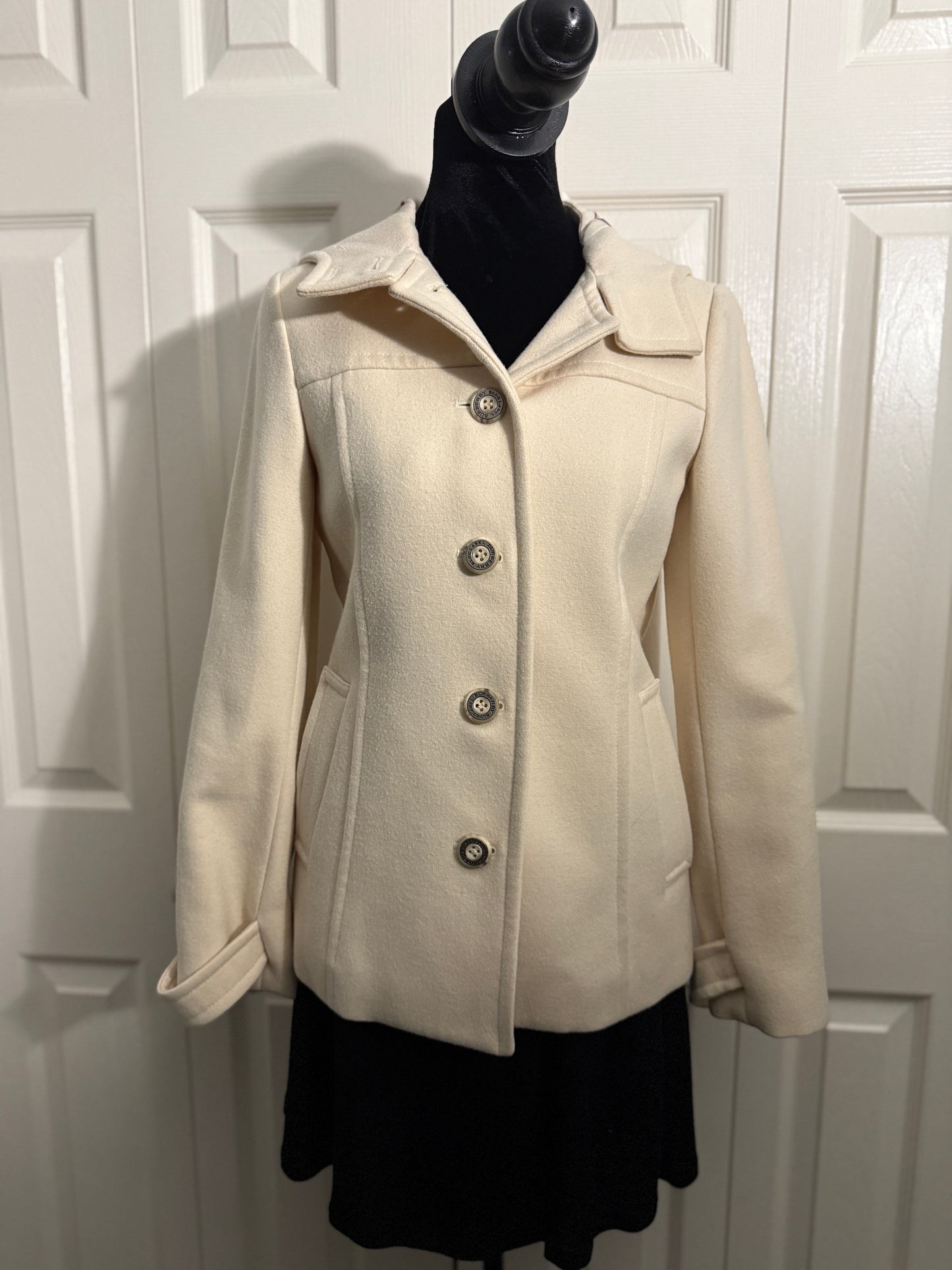 Burberry Blue Label Wool Trench Coat with Hoodie