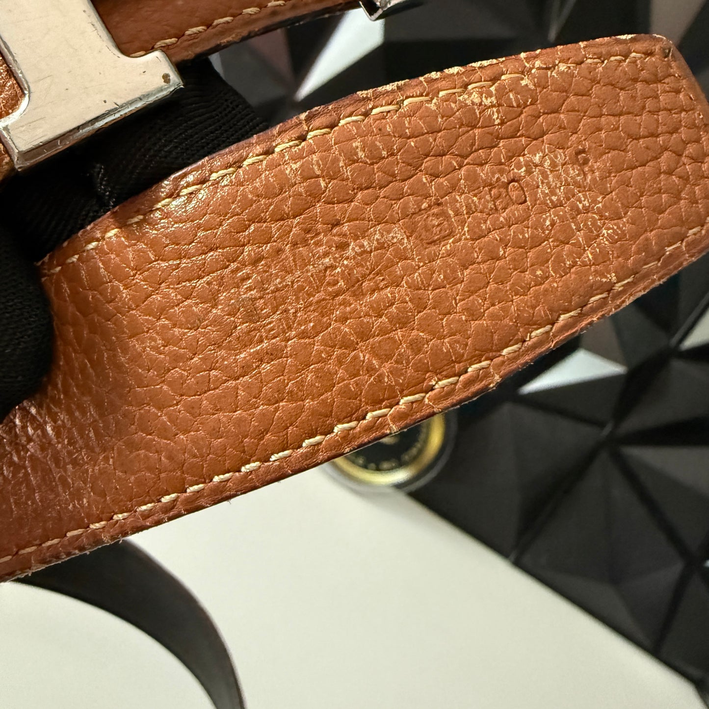 Hermès Constance H belt, reversible in black and tan