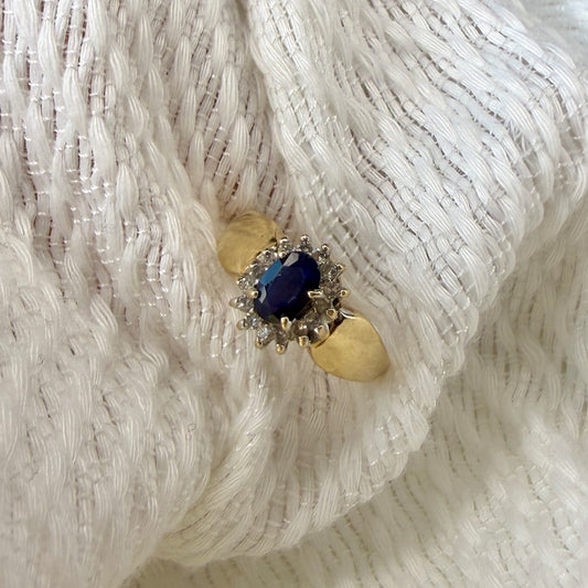 10k Sapphire & Diamond Ring