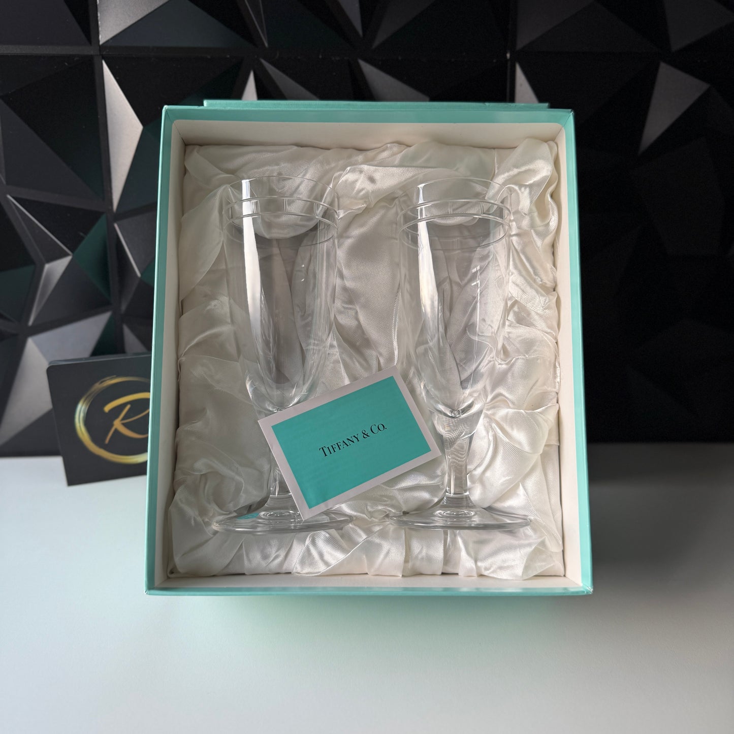 Tiffany & Co. Atlas Pilsner glasses in clear crystal - Brand New with Box
