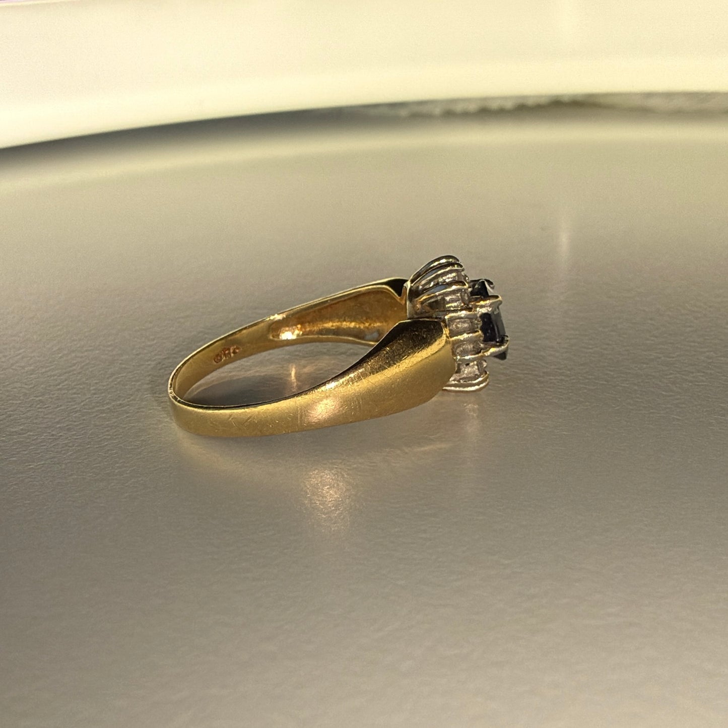 10k Sapphire & Diamond Ring
