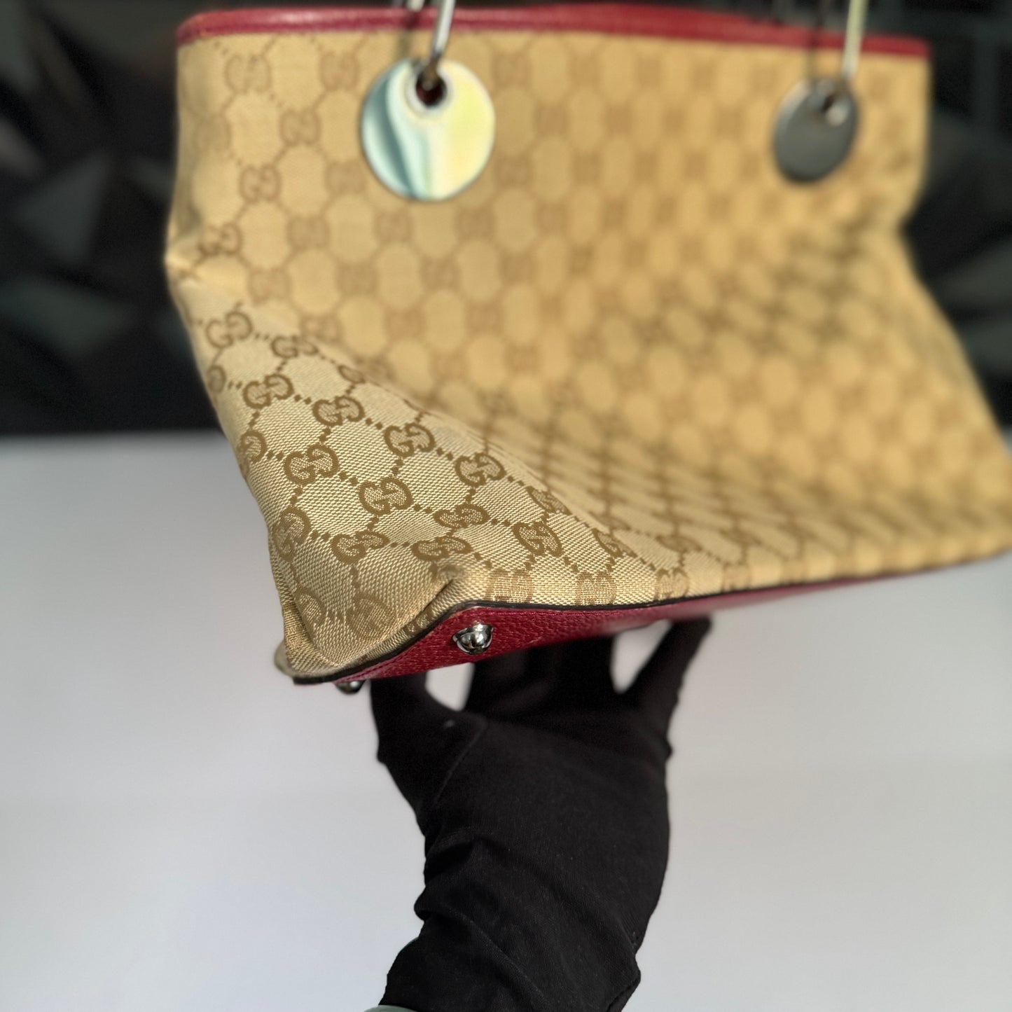 Gucci Canvas Eclipse Tote / Shoulder Bag