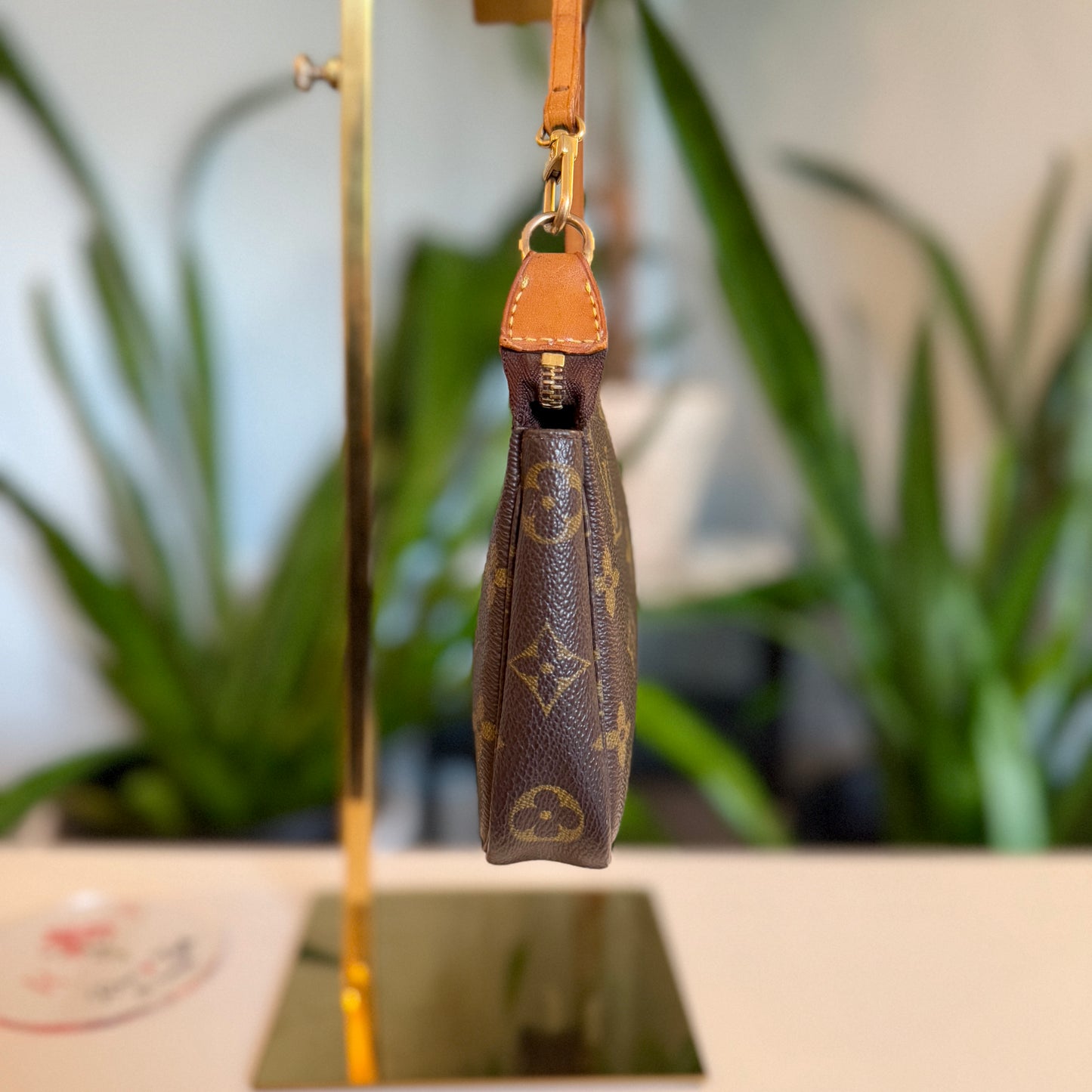 Louis Vuitton Pochette Accessoires w/ long vachetta strap