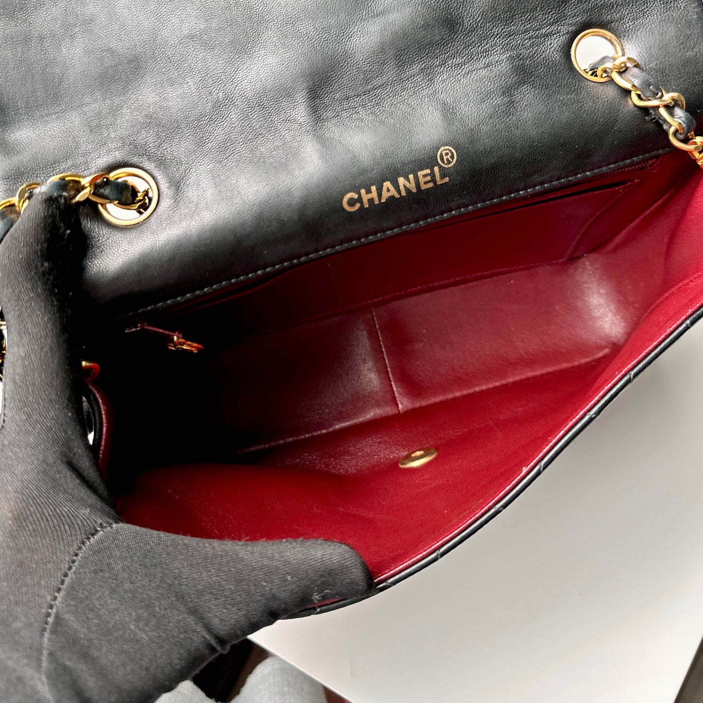 Chanel Vintage Diana – Lambskin, Medium Black 24K GHW