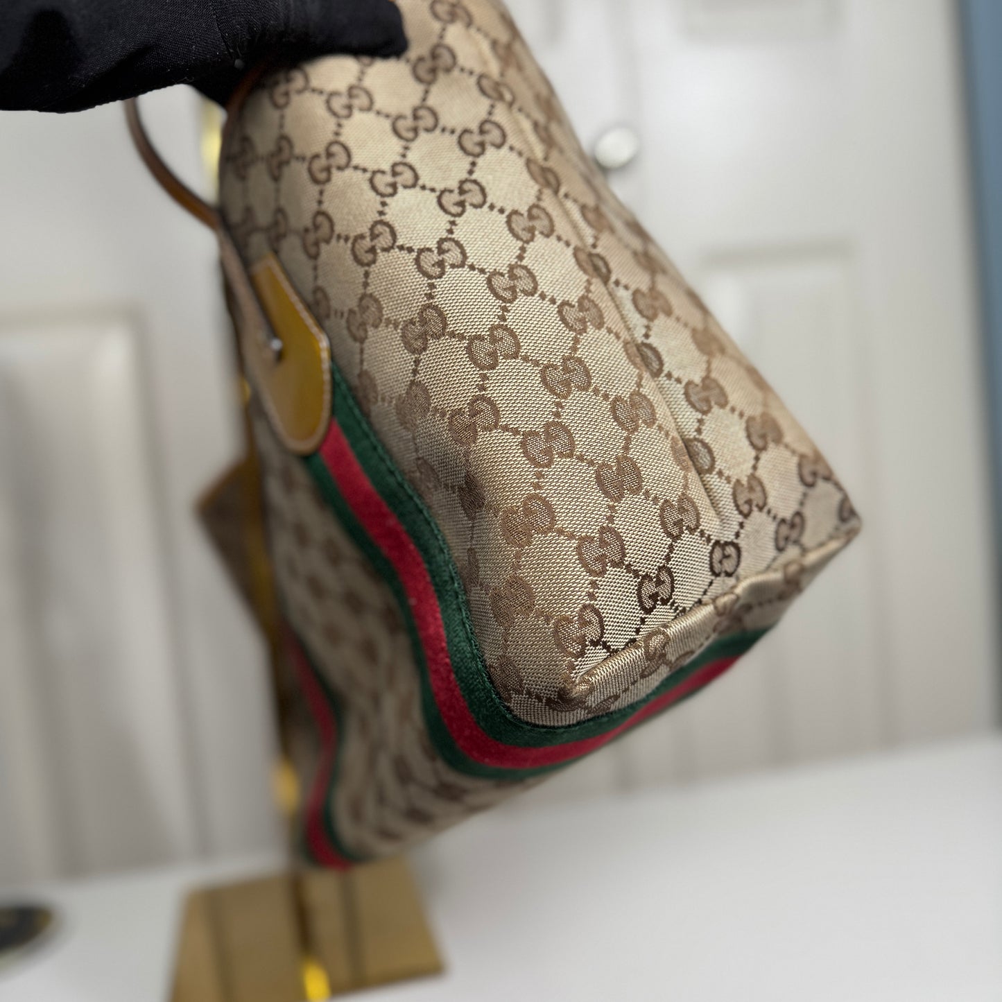 Gucci Sherry Line Canvas Tote Bag, Small