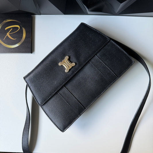Vintage Celine Black Leather Bag