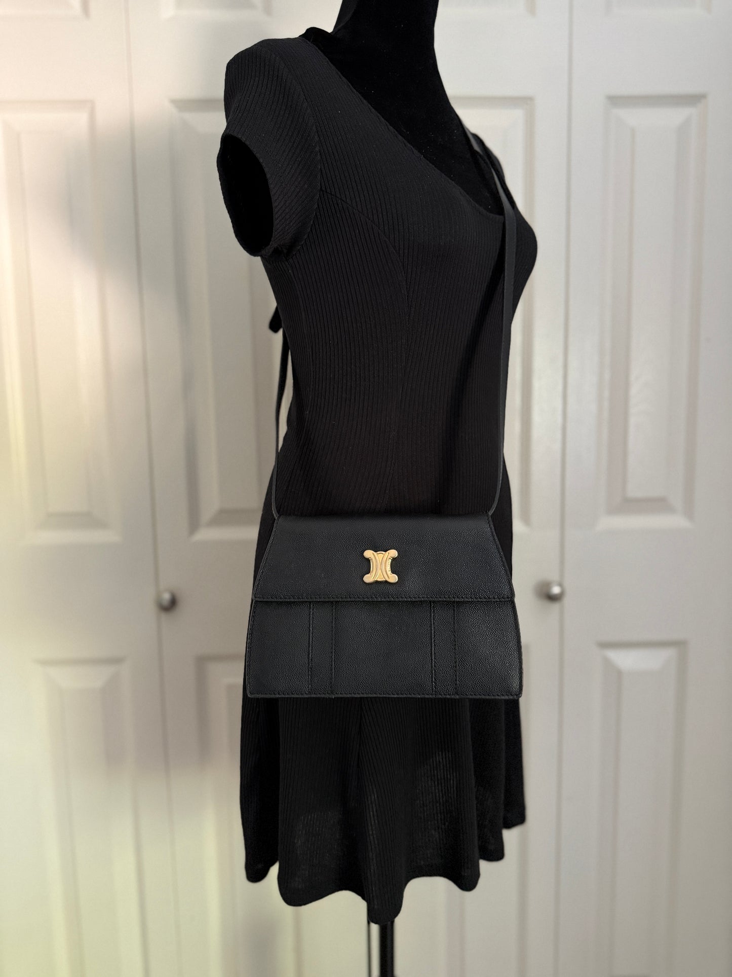 Vintage Celine Black Leather Bag