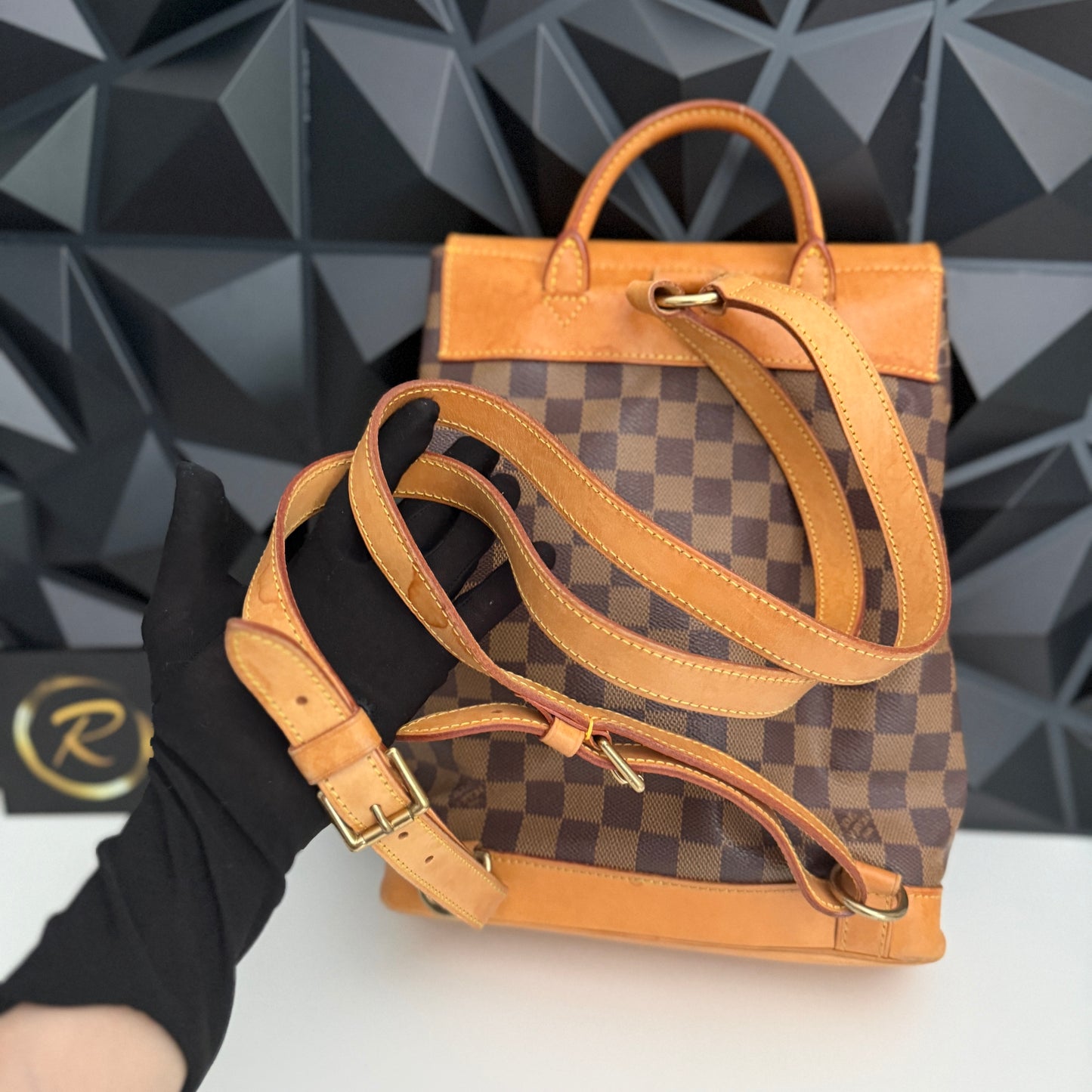 Limited Edition 100th Anniversary Centenaire Damier Ebene Soho backpack