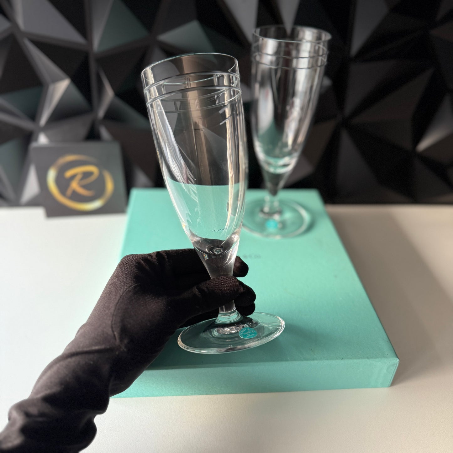 Tiffany & Co. Atlas Pilsner glasses in clear crystal - Brand New with Box