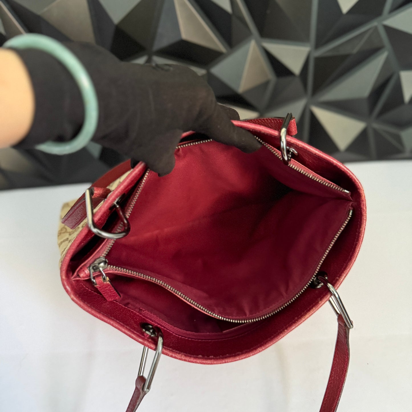 Gucci Canvas Eclipse Tote / Shoulder Bag