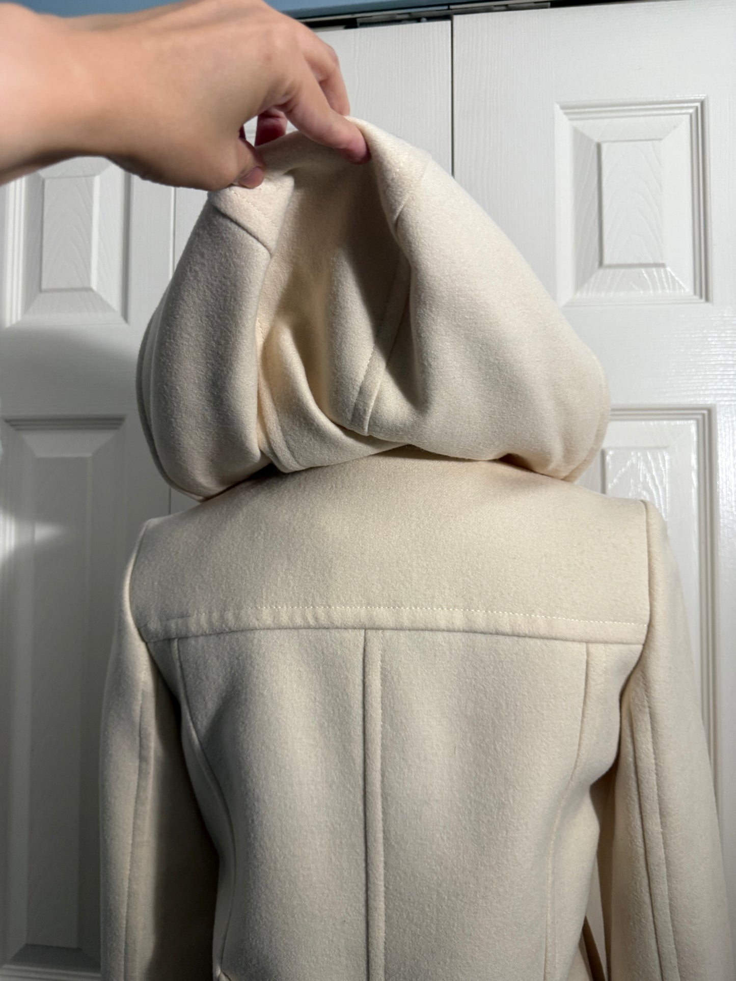 Burberry Blue Label Wool Trench Coat with Hoodie