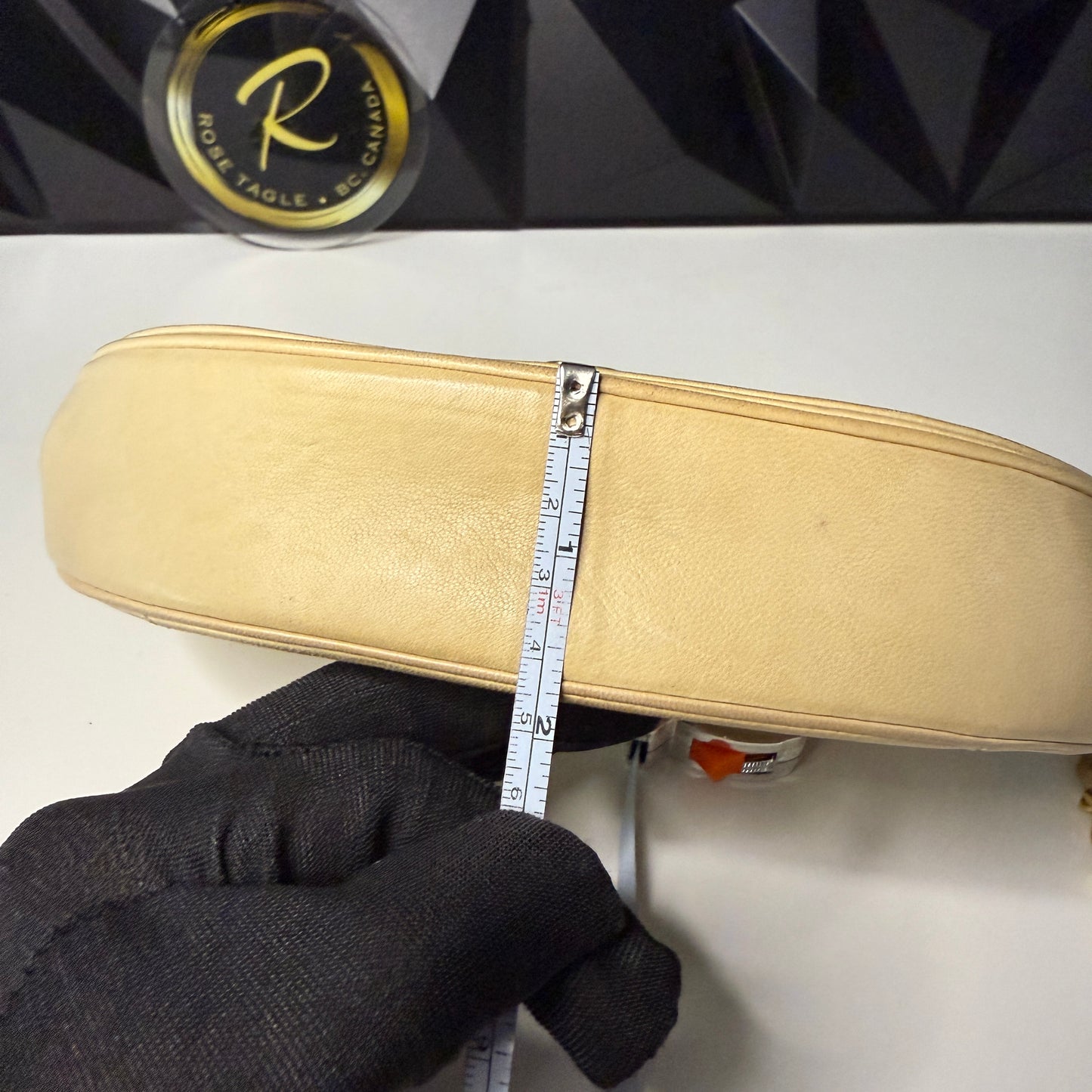 Lambskin Half Moon Flap, Beige, GHW