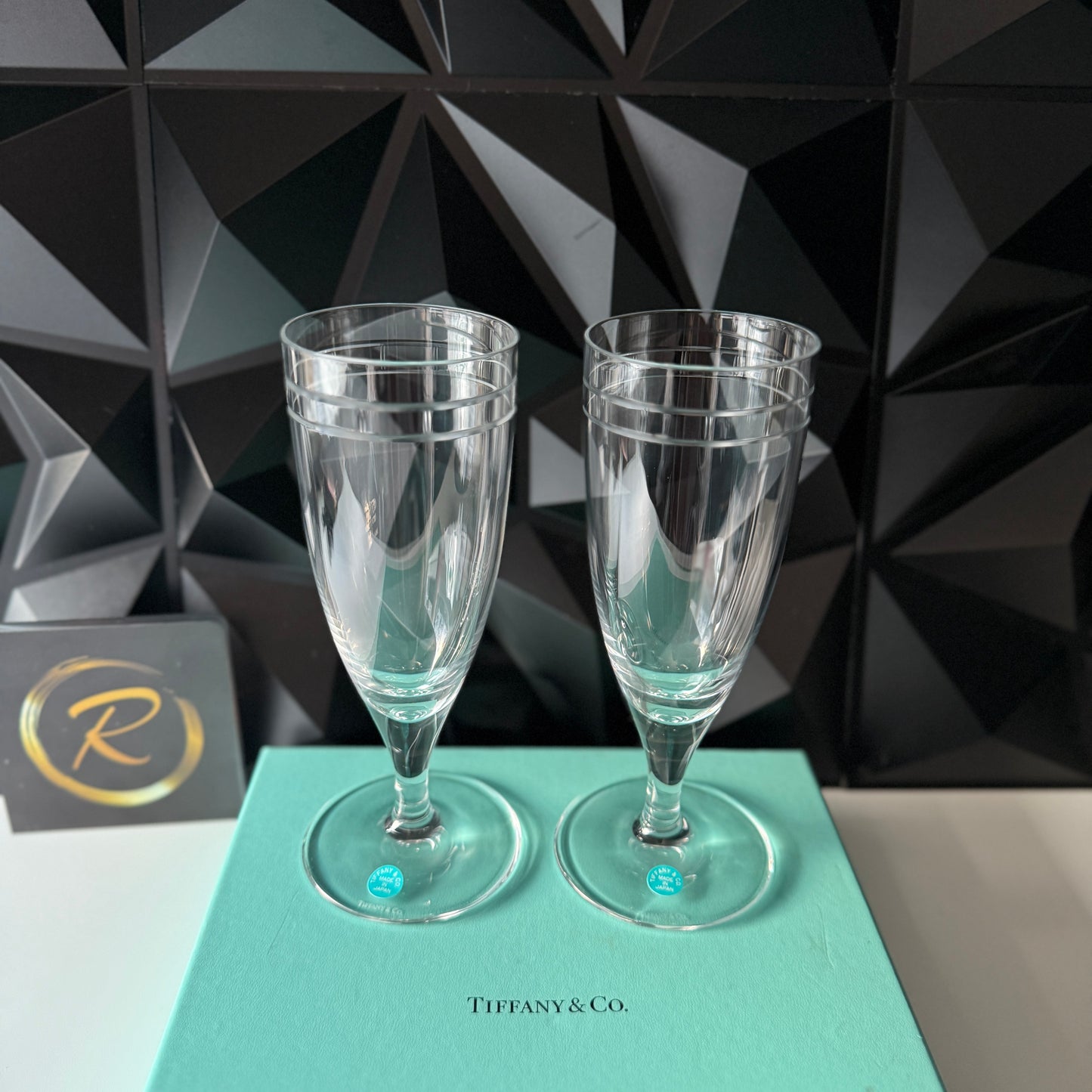 Tiffany & Co. Atlas Pilsner glasses in clear crystal - Brand New with Box