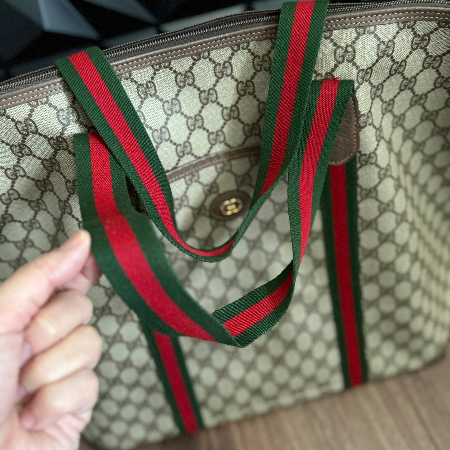 Gucci XL Sherry Line Tote Bag