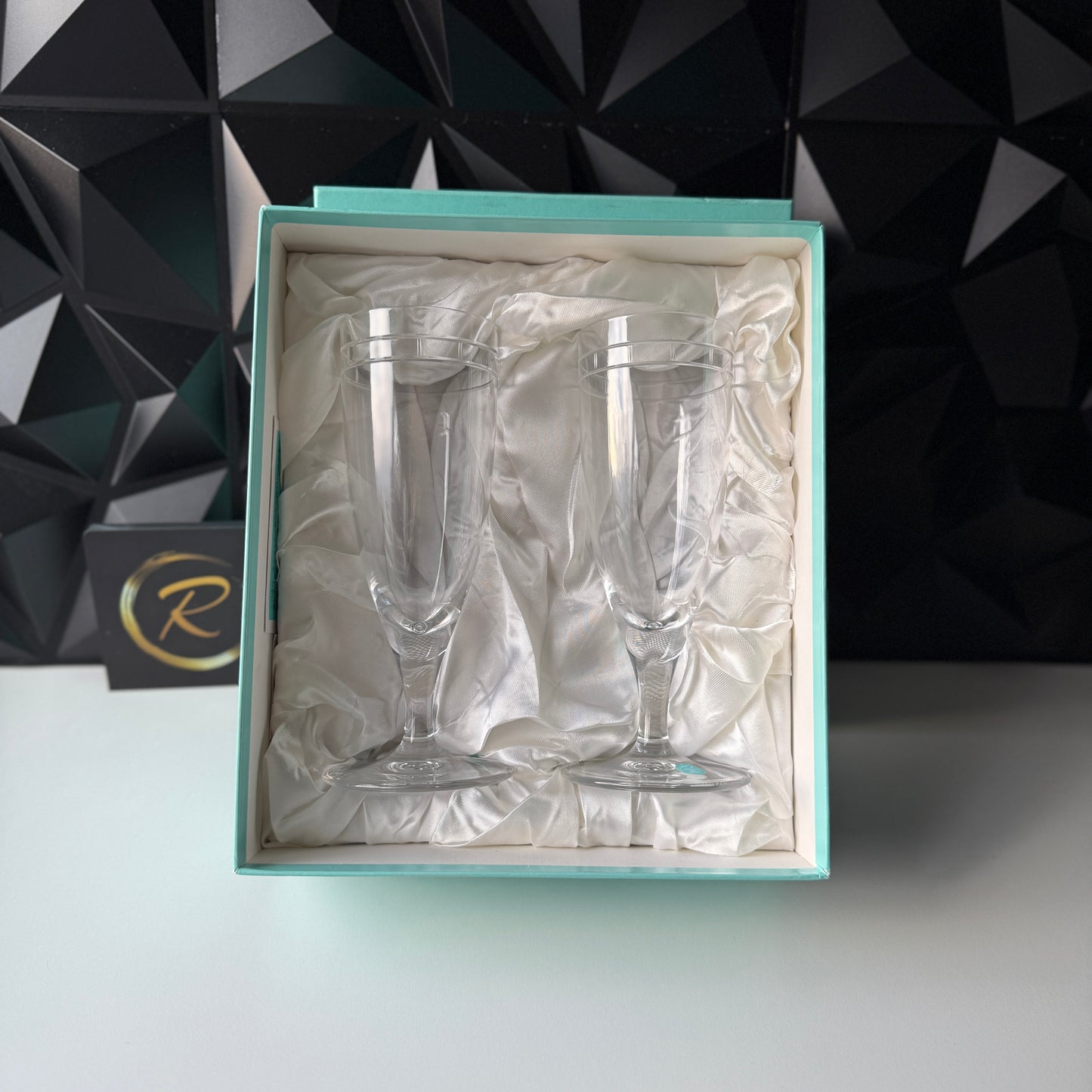 Tiffany & Co. Atlas Pilsner glasses in clear crystal - Brand New with Box