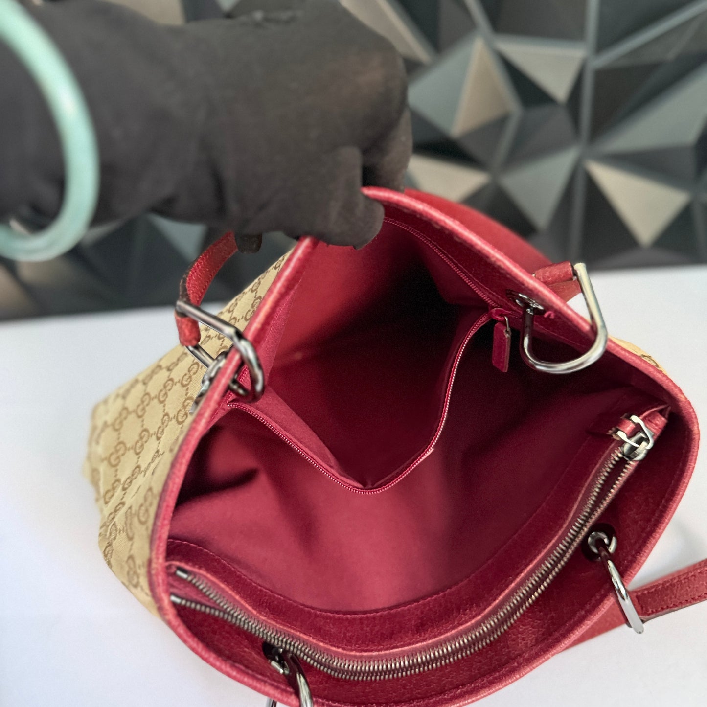 Gucci Canvas Eclipse Tote / Shoulder Bag