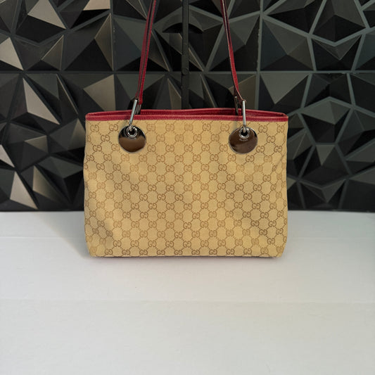 Gucci Canvas Eclipse Tote / Shoulder Bag