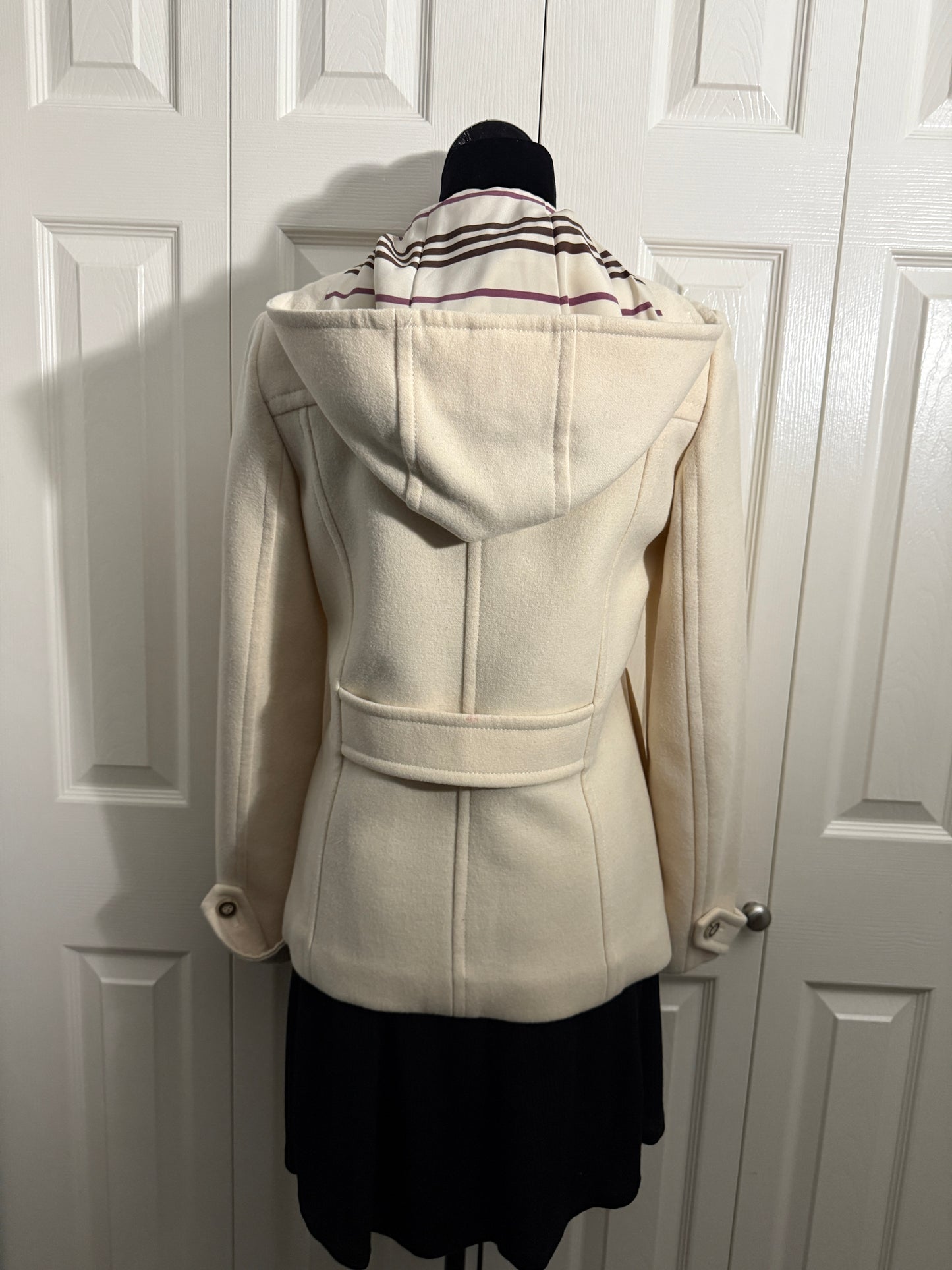 Burberry Blue Label Wool Trench Coat with Hoodie