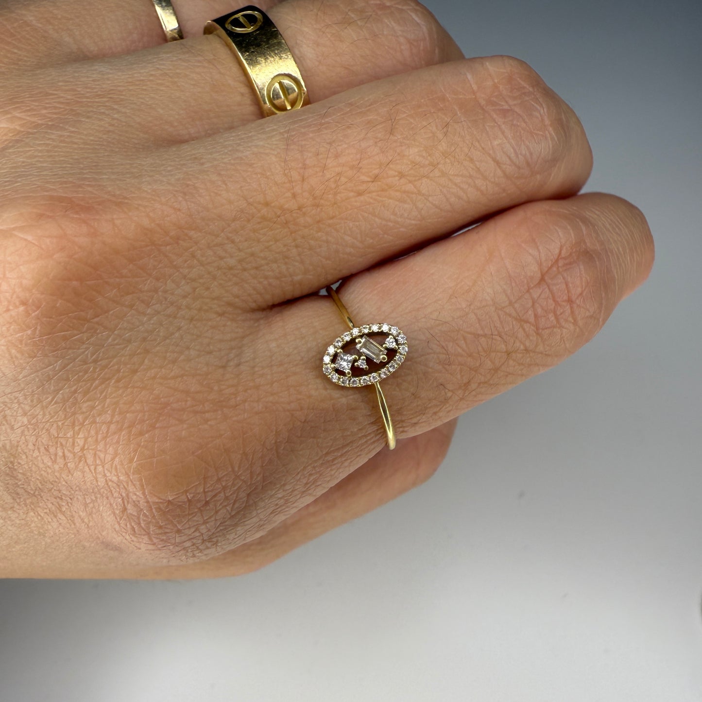 Original Aristocrazy Solid 18K Yellow Gold Ring with 0.32 cts Natural Diamonds