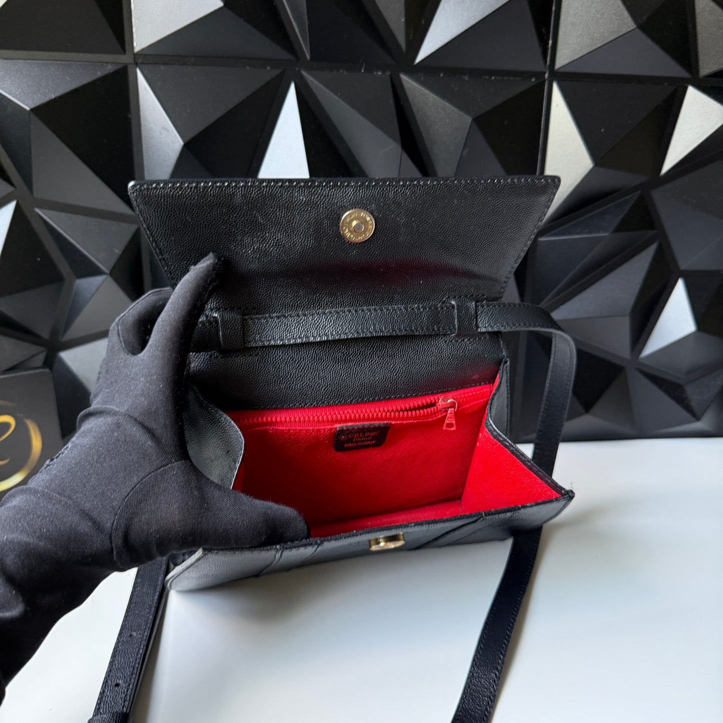 Vintage Celine Black Leather Bag