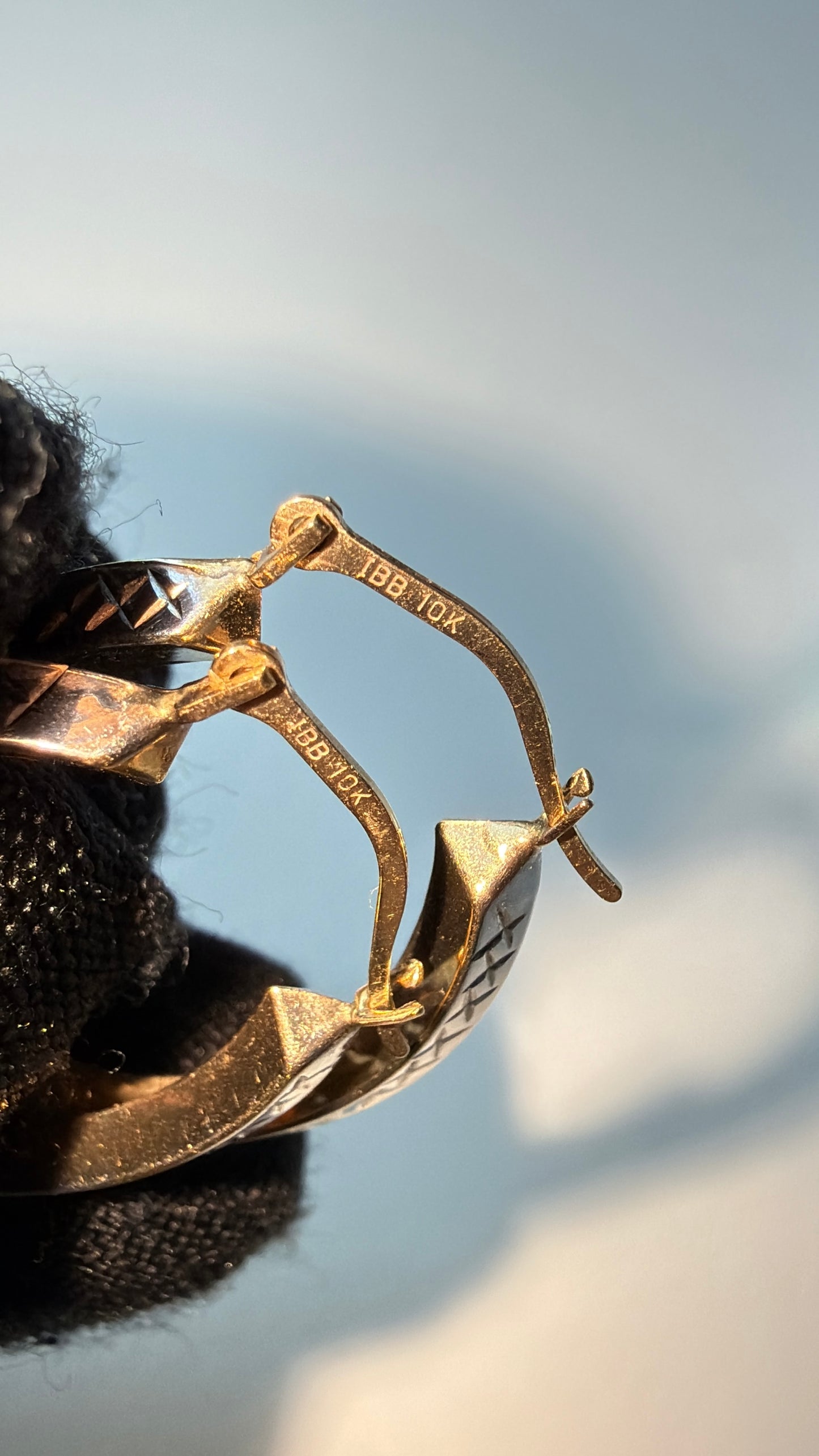 10k Gold 2-toned Oval Hoop Earrings